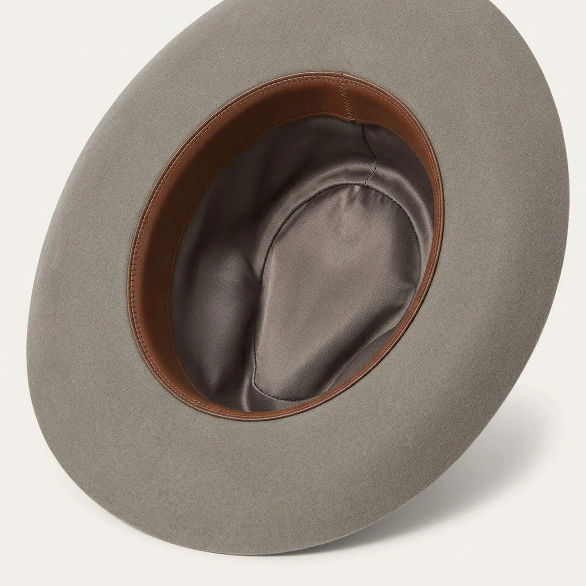 Grey Wool Felt Cowboy Hat with Braided Leather Band Trim