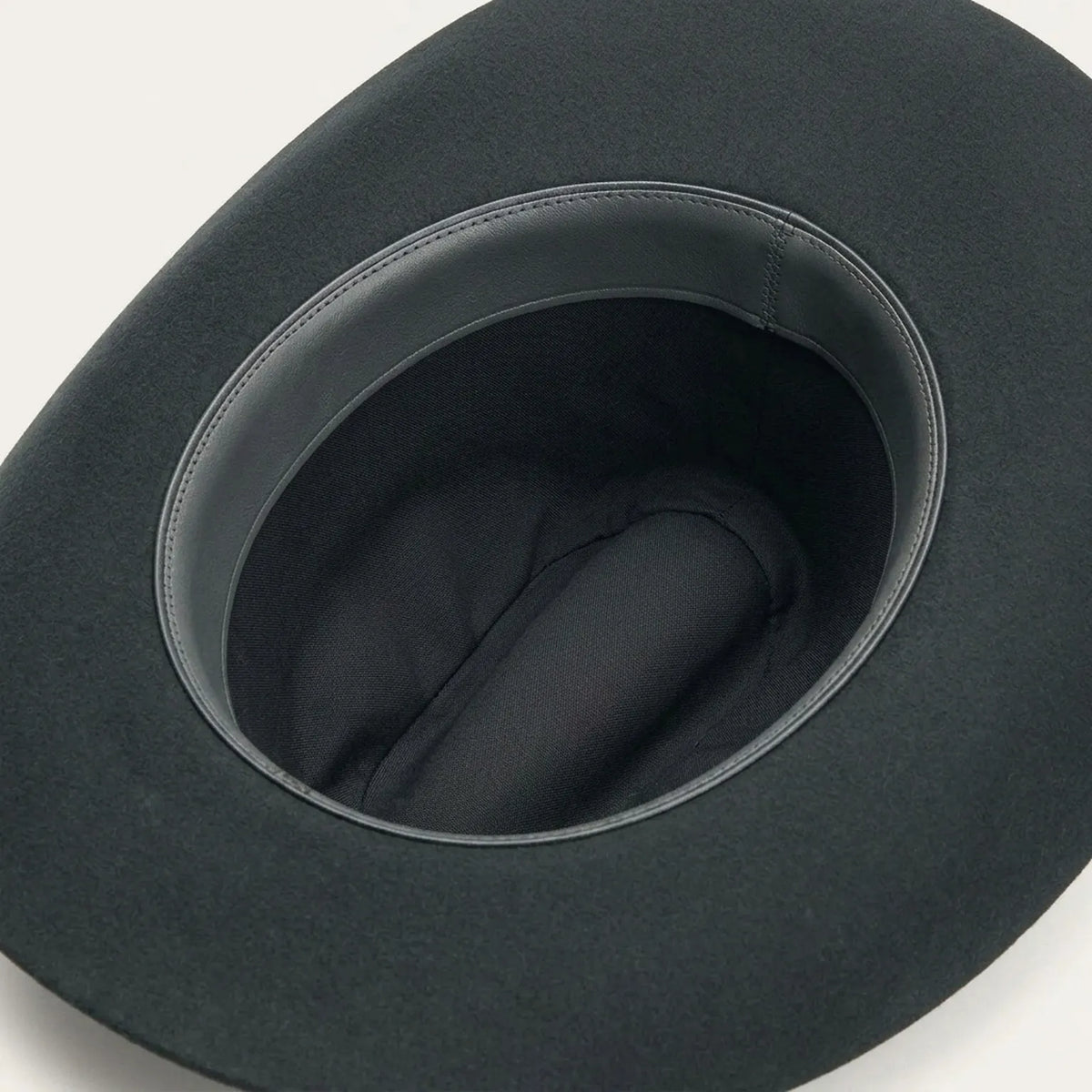 Unisex Black Wool Felt Cowboy Hat with Silver Charm Accent