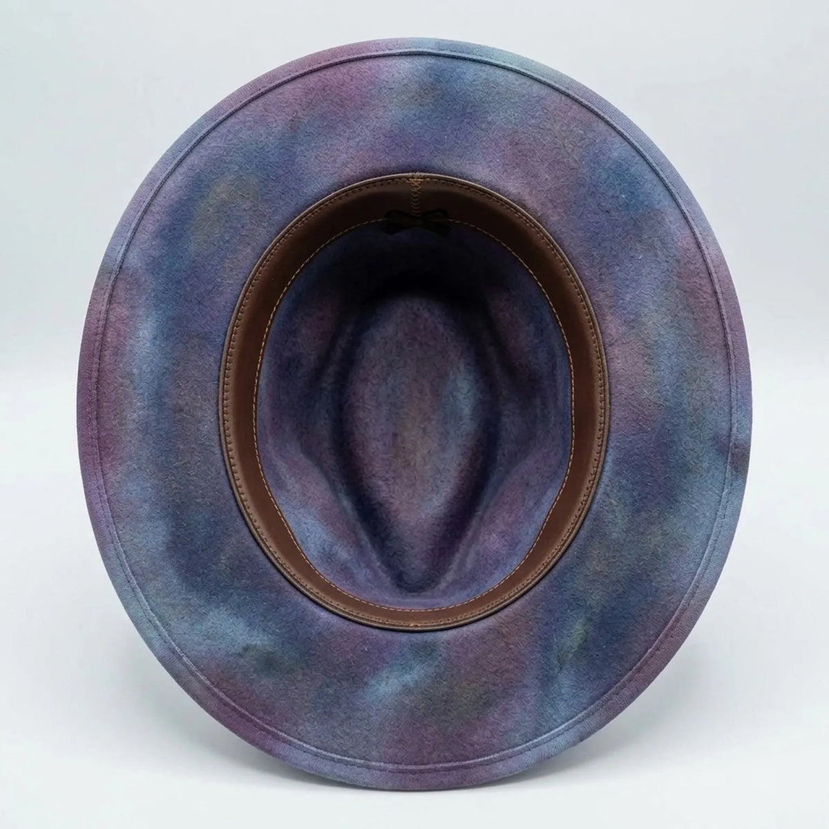 Blue Purple Gradient Fedora with Playing Cards Key Charm Feathers