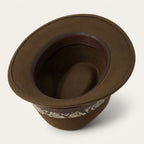 Brown Fedora With Snakeskin Pattern Leather Band