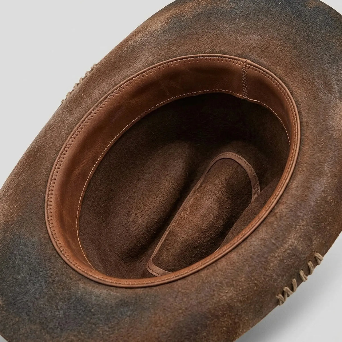 Brown Rust Wool Felt Cowboy Hat with Barbed Wire Band