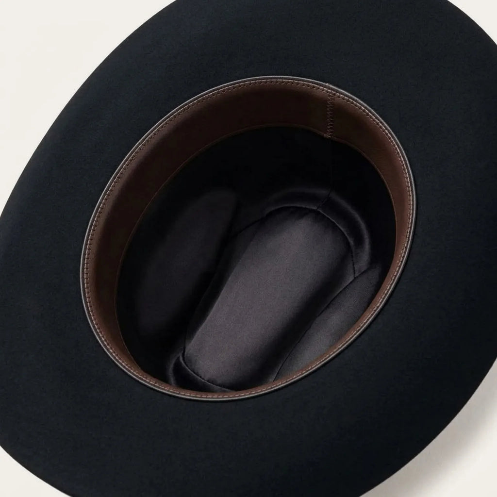 Black Wool Felt Cowboy Hat with Minimal Band and Brim