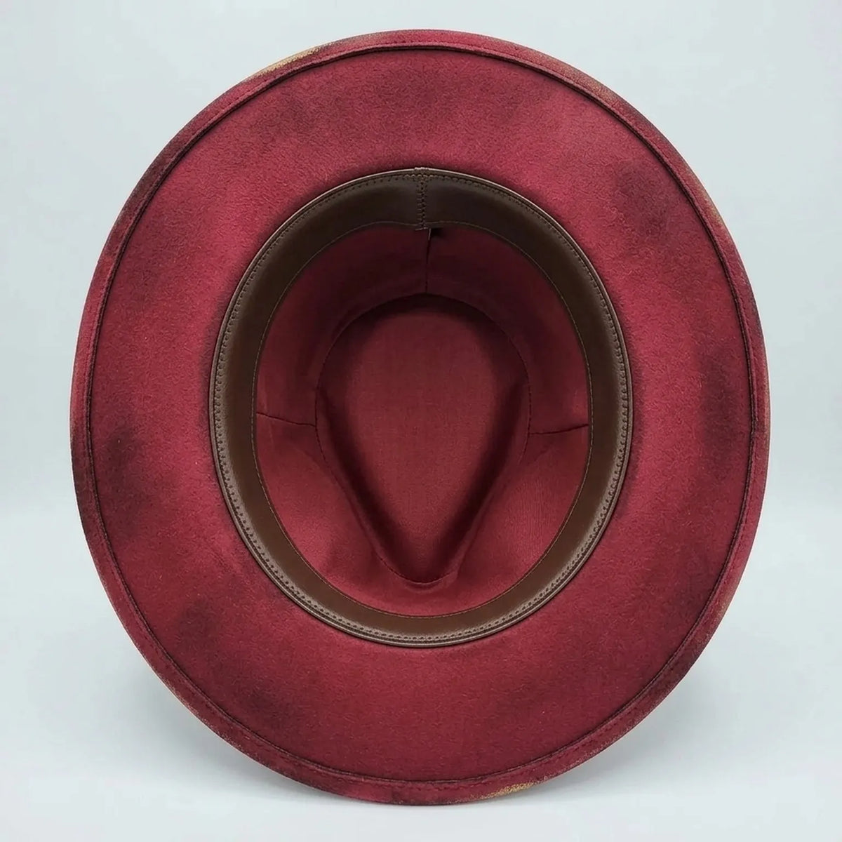 Burgundy Mystic Fedora with Hand-Painted Tarot and Cards