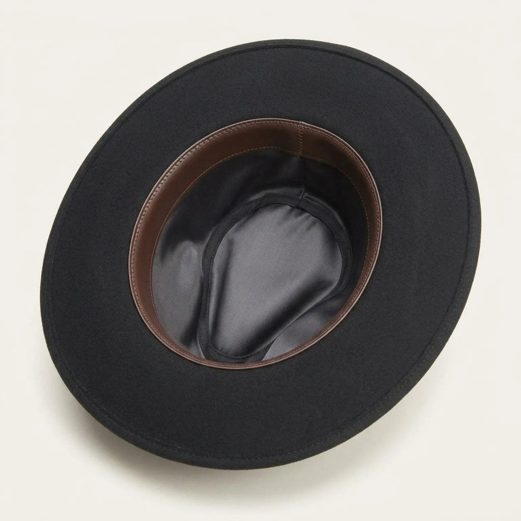 Black Wool Felt Western Hat with Braided Rope Band for Adults