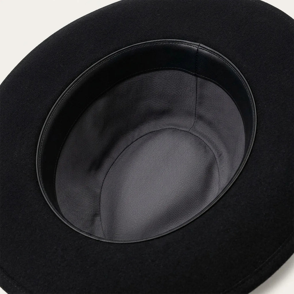 Black Wool Felt Fedora Hat with Grosgrain Band and Side Bow
