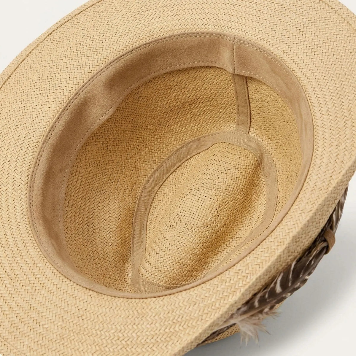 Handwoven Panama Hat With Feather and Leather Band