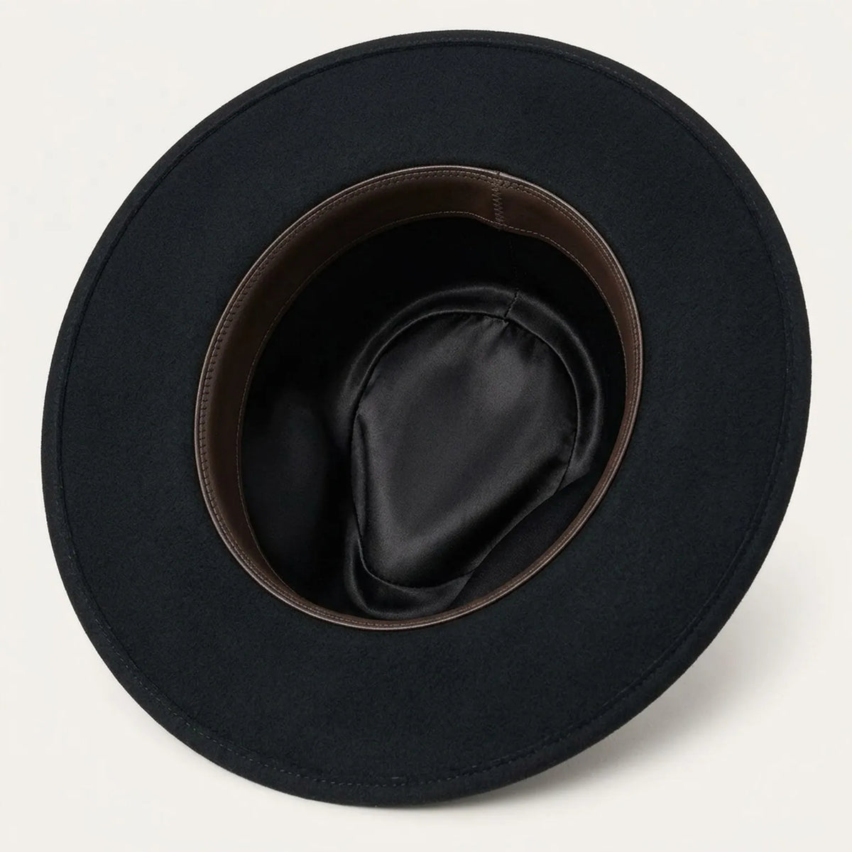Black Felt Cowboy Hat with Embroidered Band and Side Ties