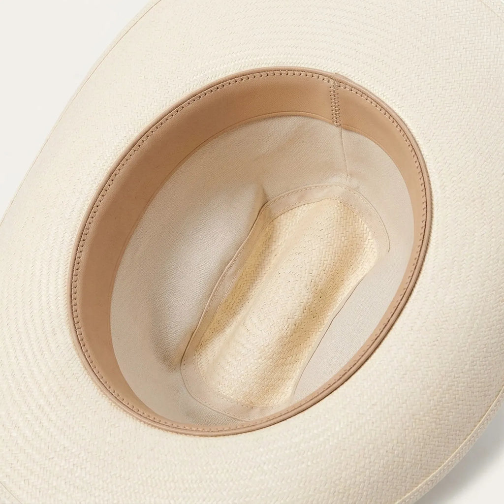 Ivory Straw Western Hat with Geometric Patterned Woven Band