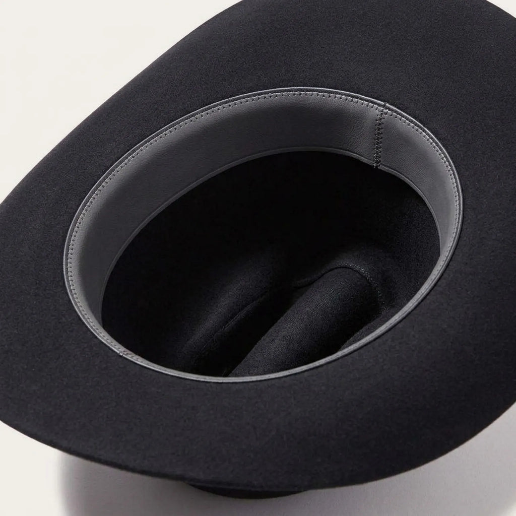 Black Felt Western Hat With Wide Brim and Band Accent