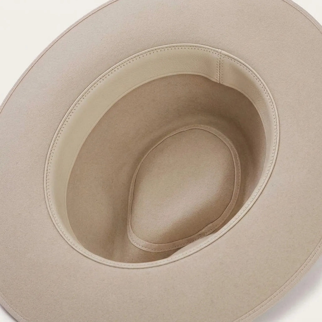 Cream Wool Felt Fedora Hat with Matching Grosgrain Band
