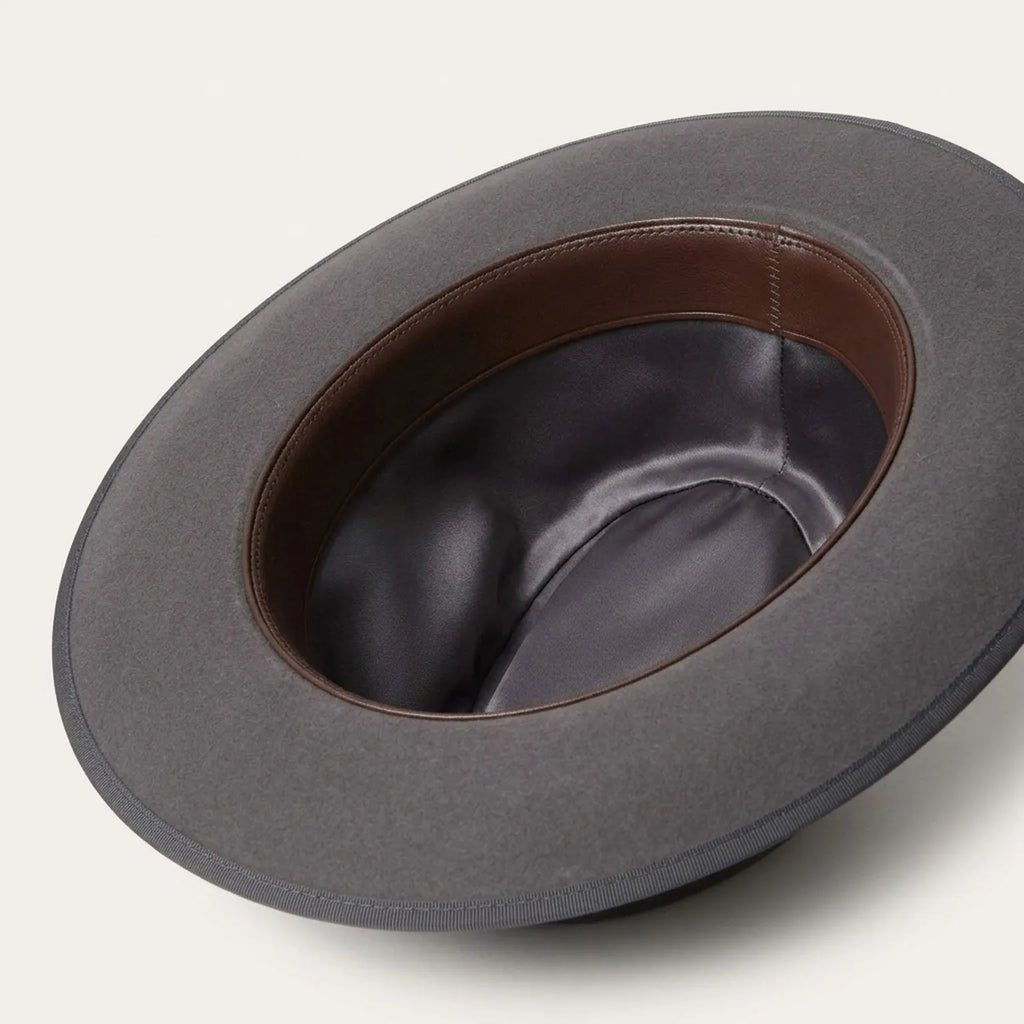 Dark Grey Felt Fedora Hat with Black Grosgrain Band - Classic