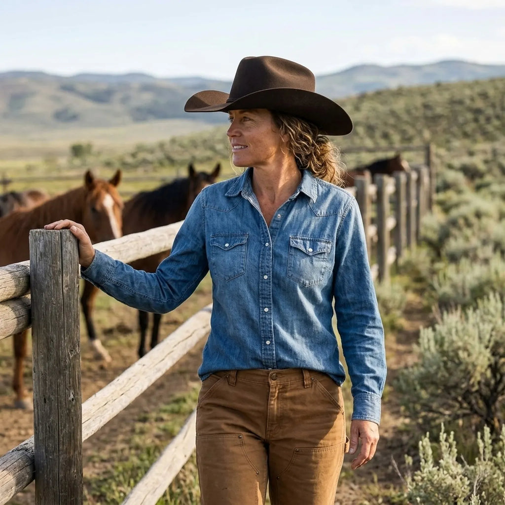 Chocolate Brown Felt Cowboy Hat with Classic Western Shape