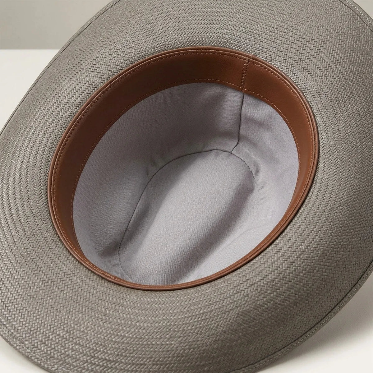 Silver Grey Straw Western Hat with Studded Decorative Band