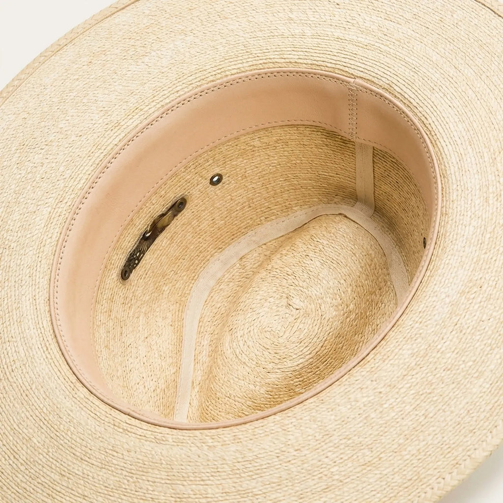 Natural Tan Straw Sun Hat with Simple Leather Band