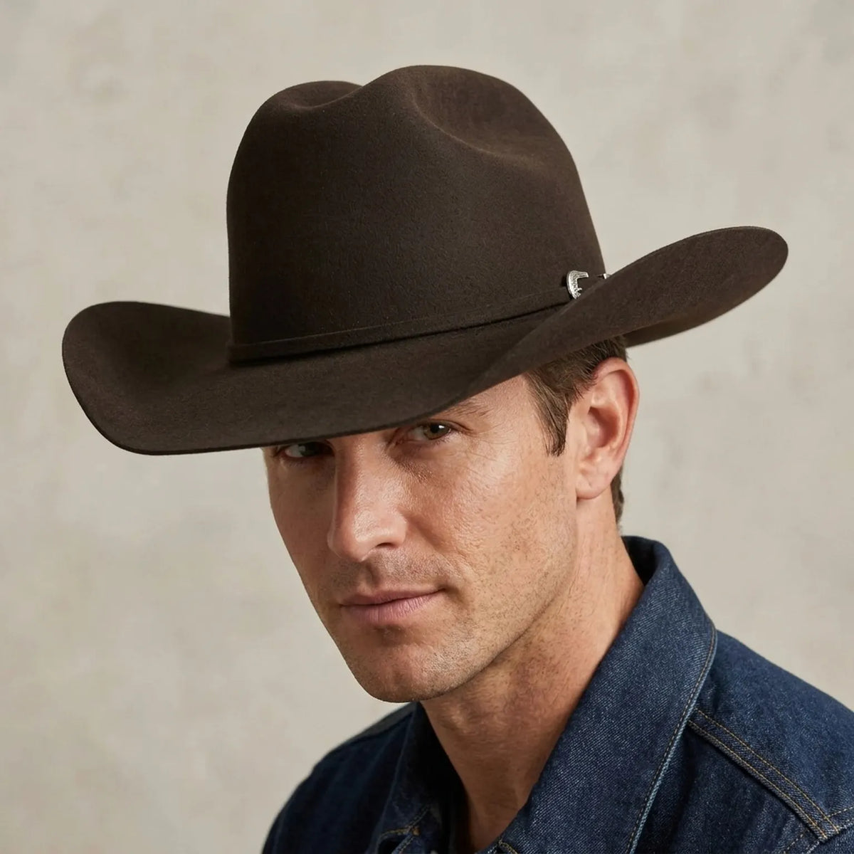 Chocolate Brown Felt Cowboy Hat with Classic Western Shape