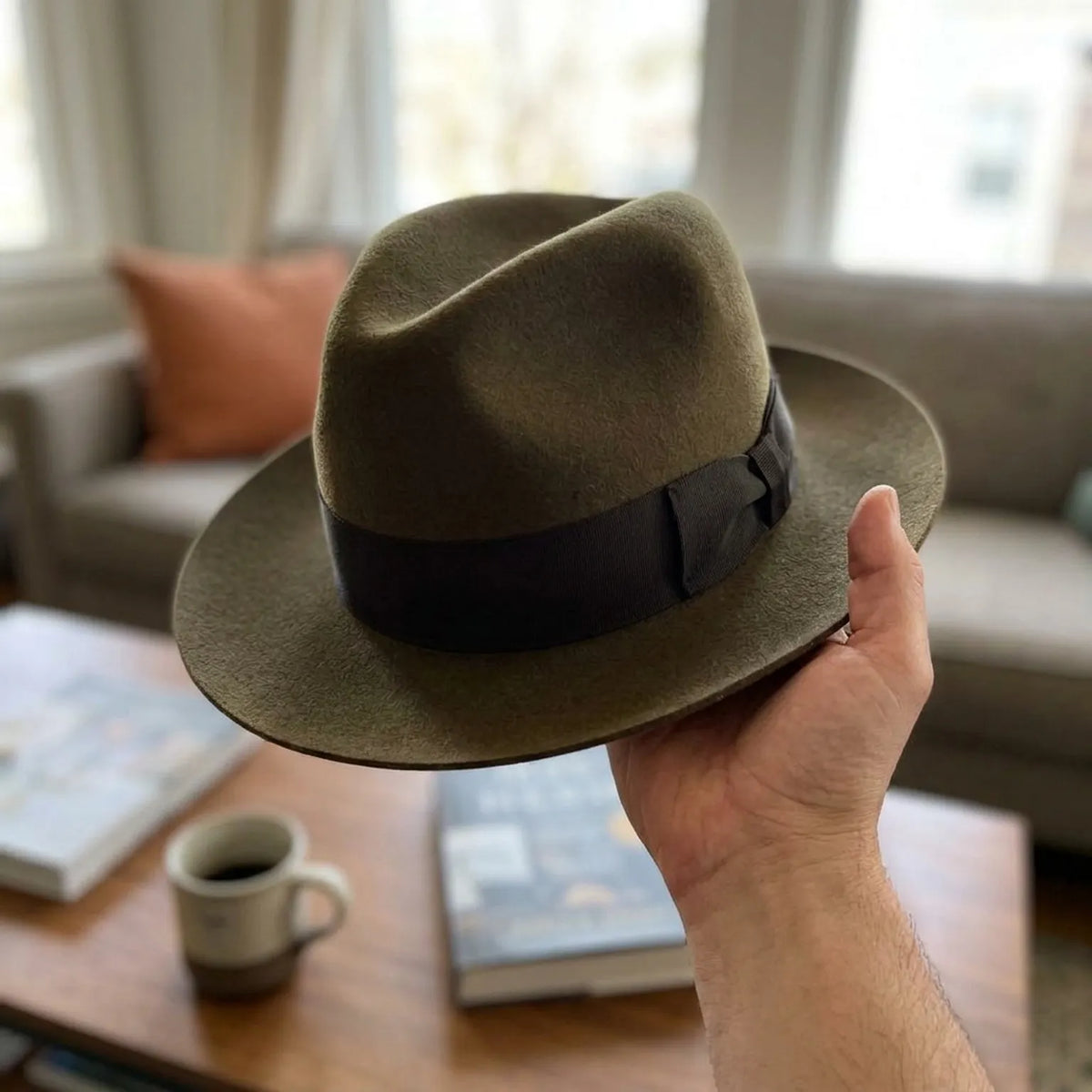 Unisex Wool Felt Fedora Hat with Classic Ribbon Band