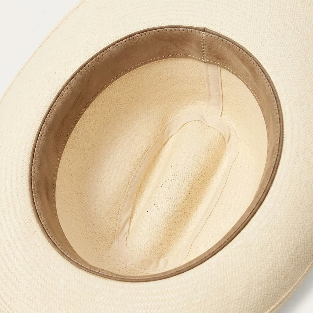 Cream Straw Cowboy Hat with Woven Band and Side Bow Detail