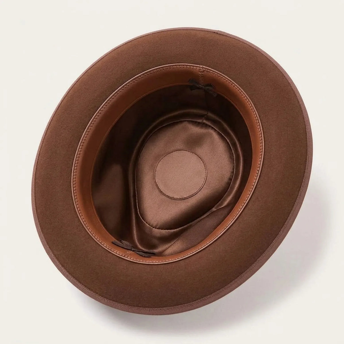 Chocolate Brown Wool Felt Fedora with Dark Ribbon Bow
