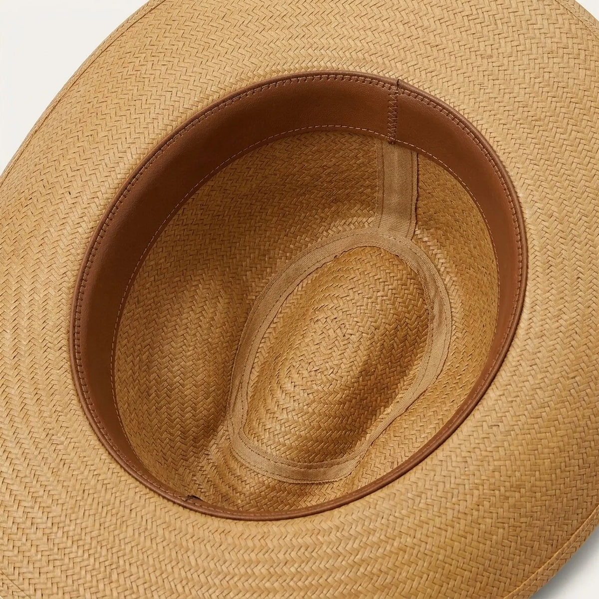 Tan Straw Floppy Sun Hat with Chin Tie and Wide Brim