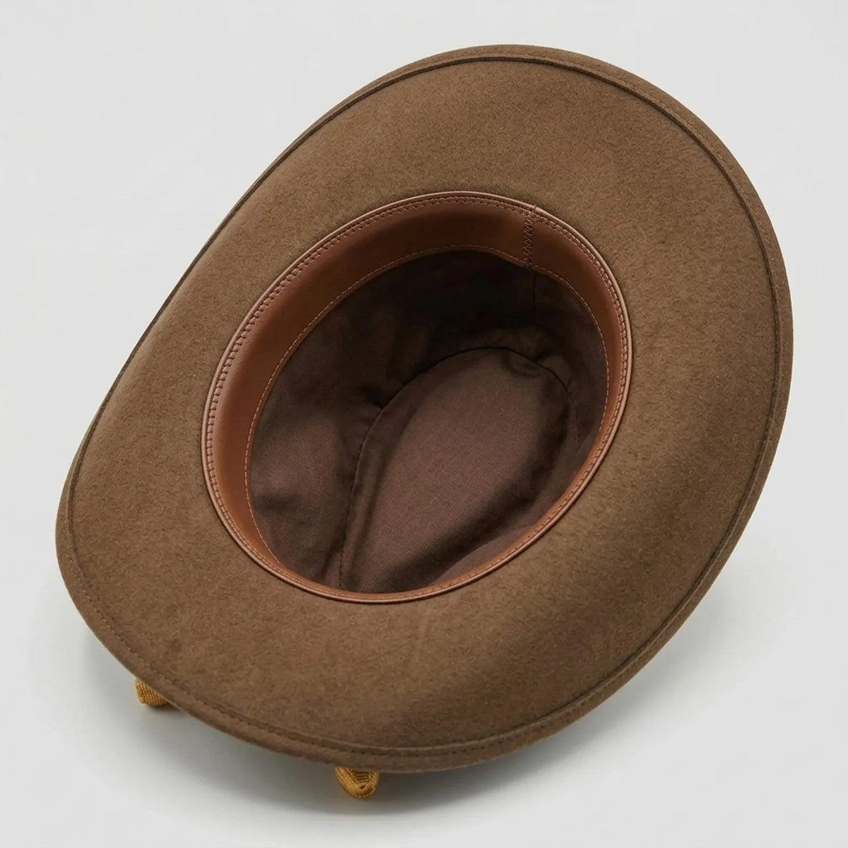 Brown Felt Cowboy Hat Sheriff Star Badge Gold Cord Band