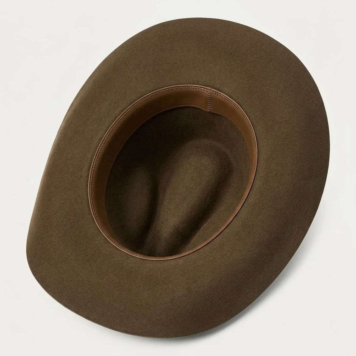 Unisex Brown Wool Felt Cowboy Hat with Studded Leather Band