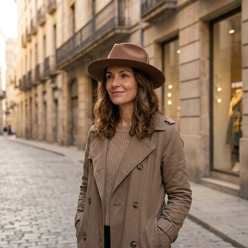 Camel Fedora With Classic Crown and Ribbon Band