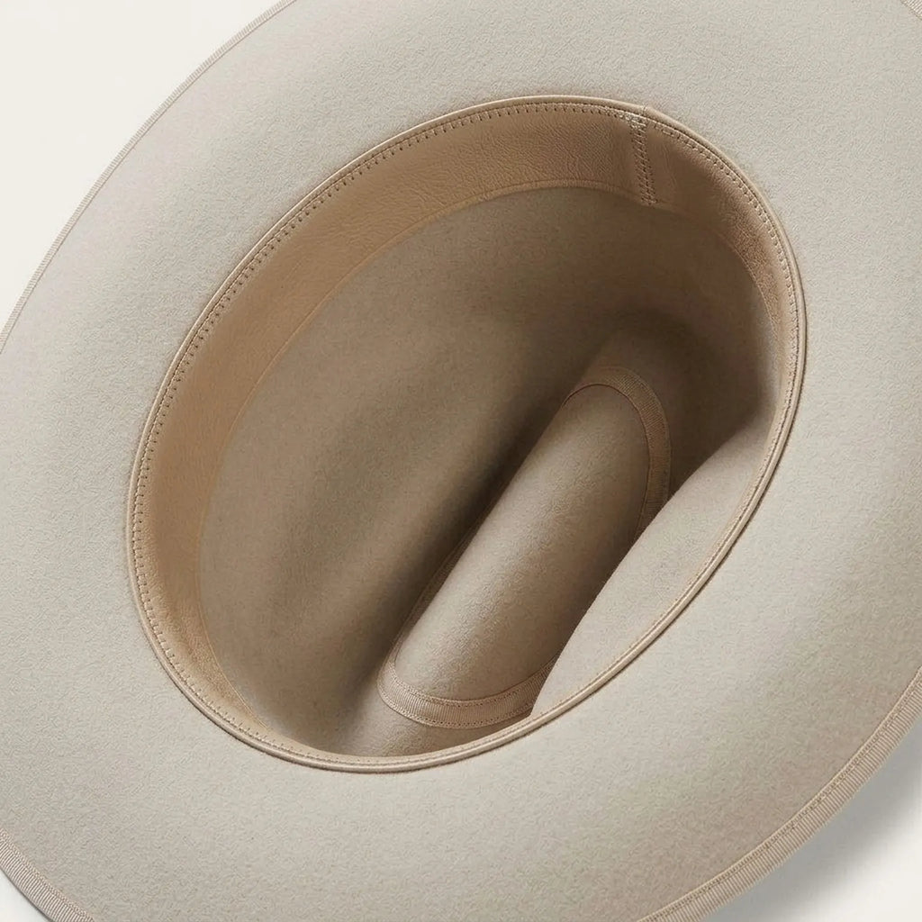 Off-White Felt Fedora Hat with Grosgrain Ribbon Bow Detail
