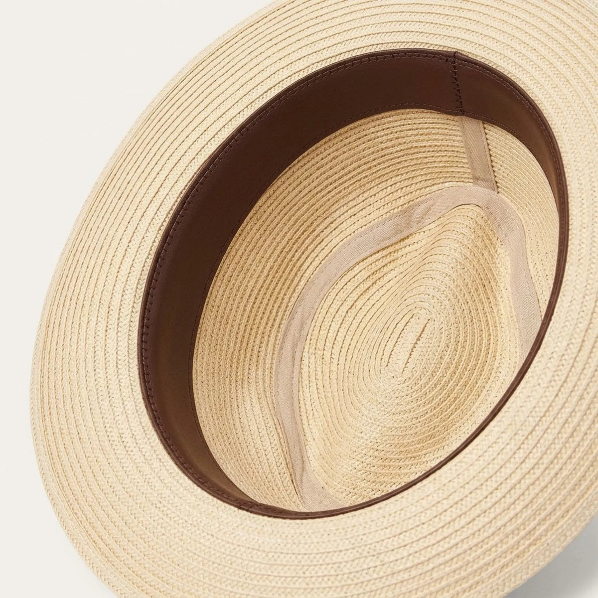 Unisex Classic Straw Panama Hat with Brown Ribbon Band for Sun