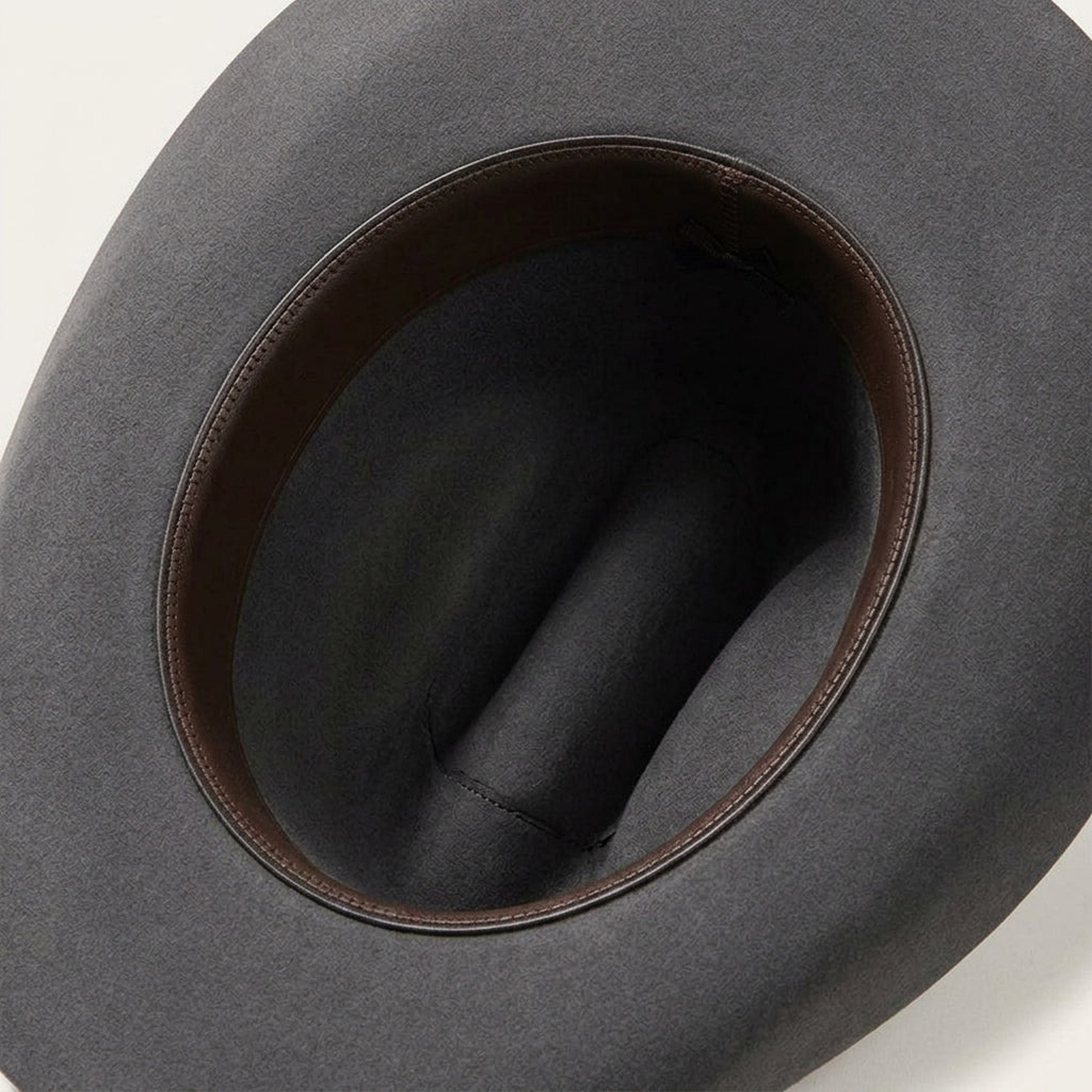 Charcoal Wool Felt Western Hat with Matching Band and Pin Detail