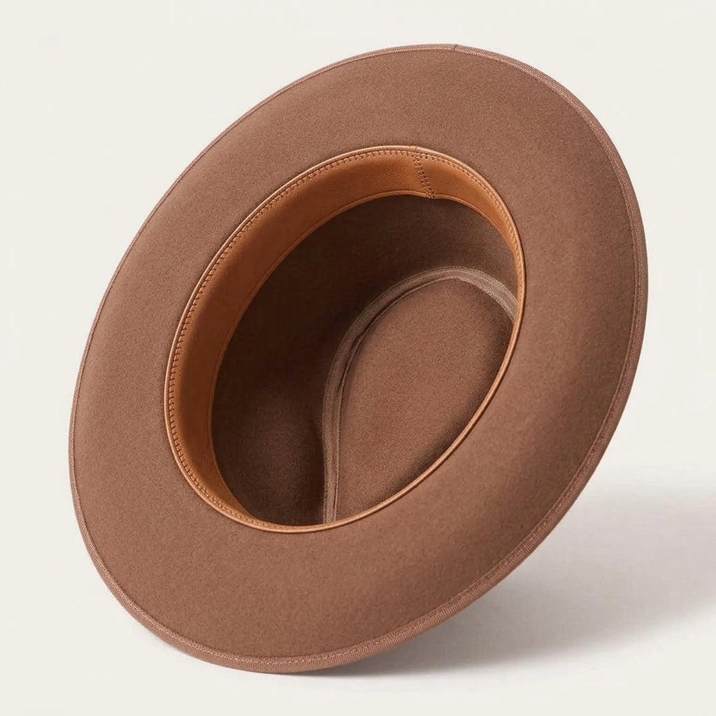 Camel Fedora With Classic Crown and Ribbon Band
