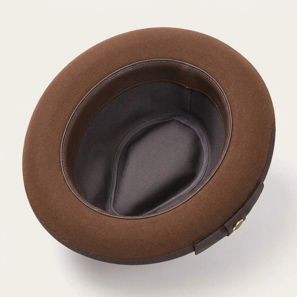 Classic Brown Wool Felt Fedora with Ribbon Band and Bow