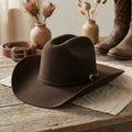 Chocolate Brown Felt Cowboy Hat with Classic Western Shape