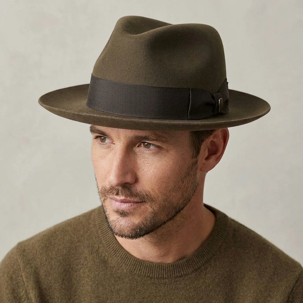 Unisex Wool Felt Fedora Hat with Classic Ribbon Band
