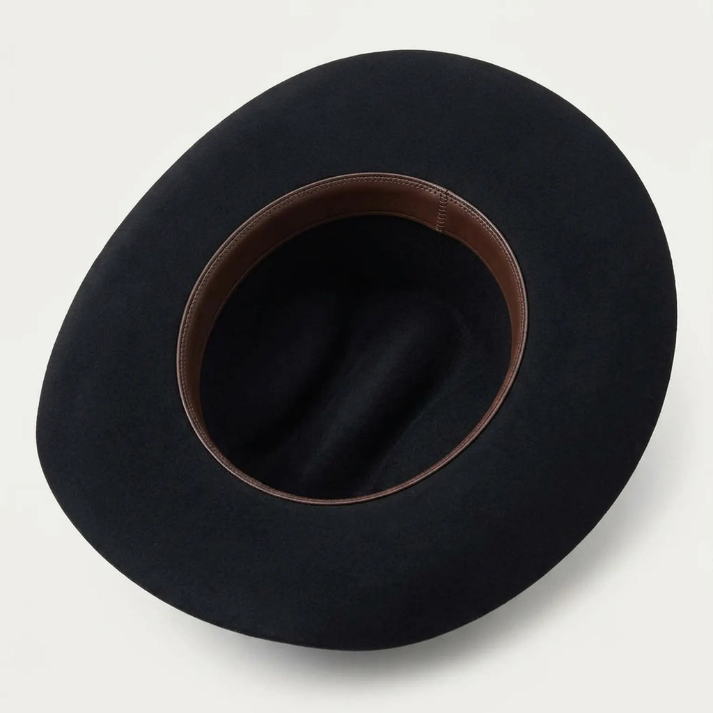 Black Wool Felt Cowboy Hat with Silver Concho Accent Band