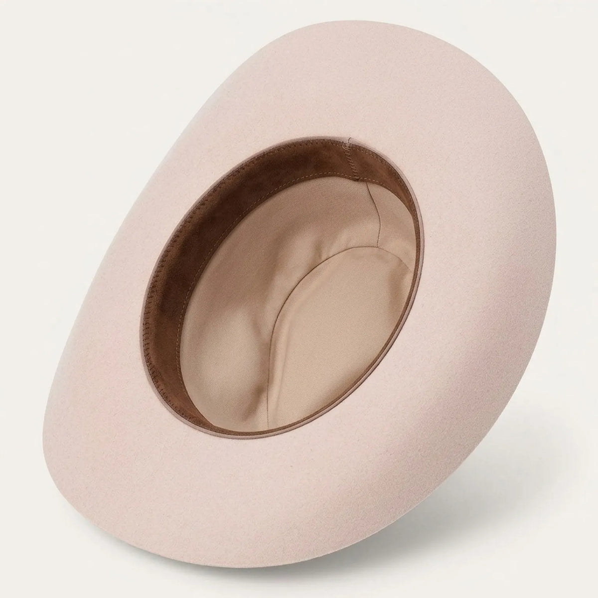 Blush Felt Western Hat With Minimal Ribbon Band