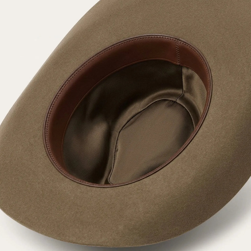 Unisex Tan Wool Felt Cowboy Hat with Braided Band