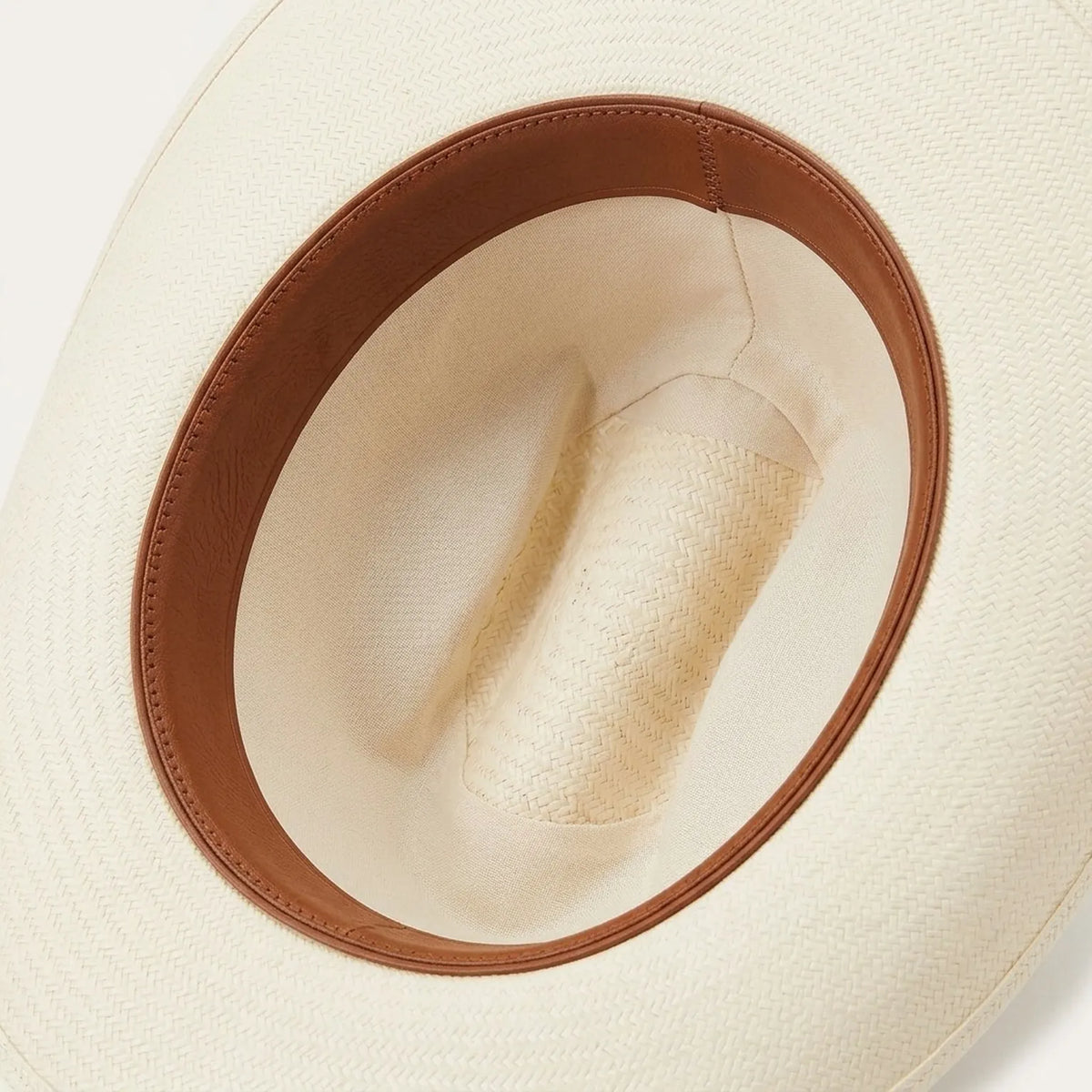 Unisex White Straw Cowboy Hat with Diamond Concho Leather Band
