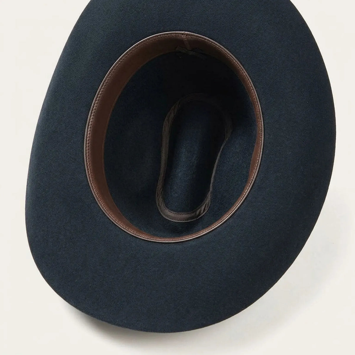 Navy Blue Felt Cowboy Hat with Pinched Crown and Wide Brim