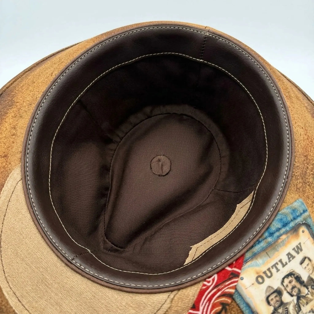 Western Fedora with OUTLAW Patch, Bullet and Chain Trim