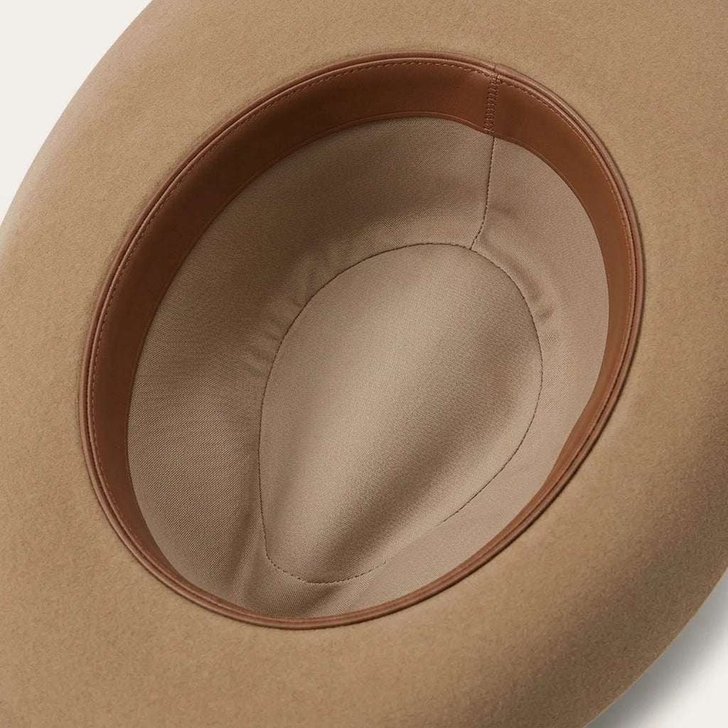 Unisex Camel Wool Felt Western Hat with Structured Crown