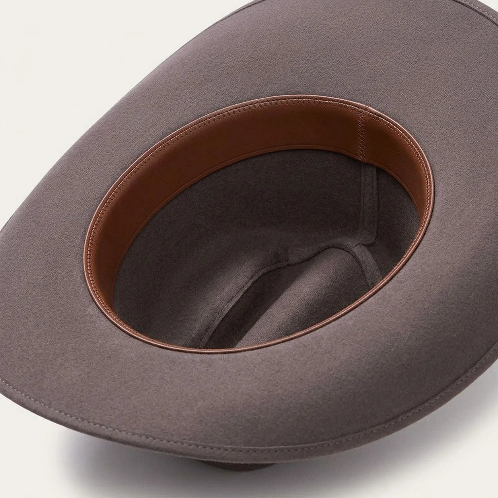 Brown Felt Cowboy Hat, Tall Pinched Crown with Diamond Studded Band