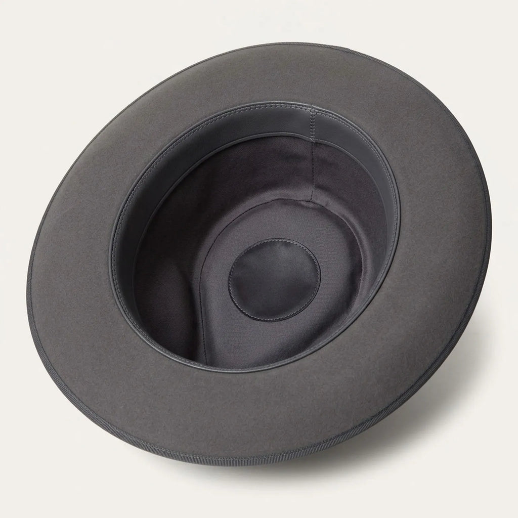 Grey Felt Fedora Hat with Black Grosgrain Band - Classic