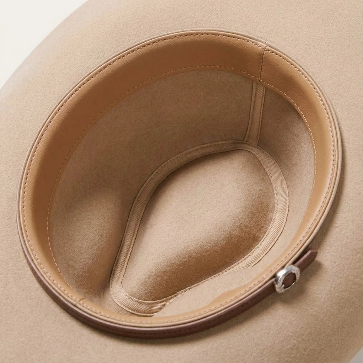 Cream Wool Felt Cowboy Hat with Brown Leather Concho Band