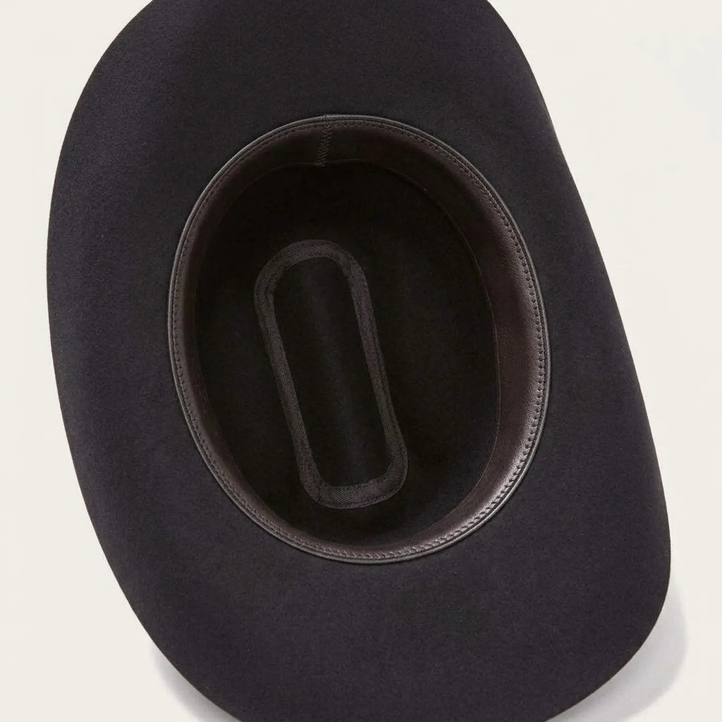 Black Wool Felt Cowboy Hat with Gold Metal Ornament