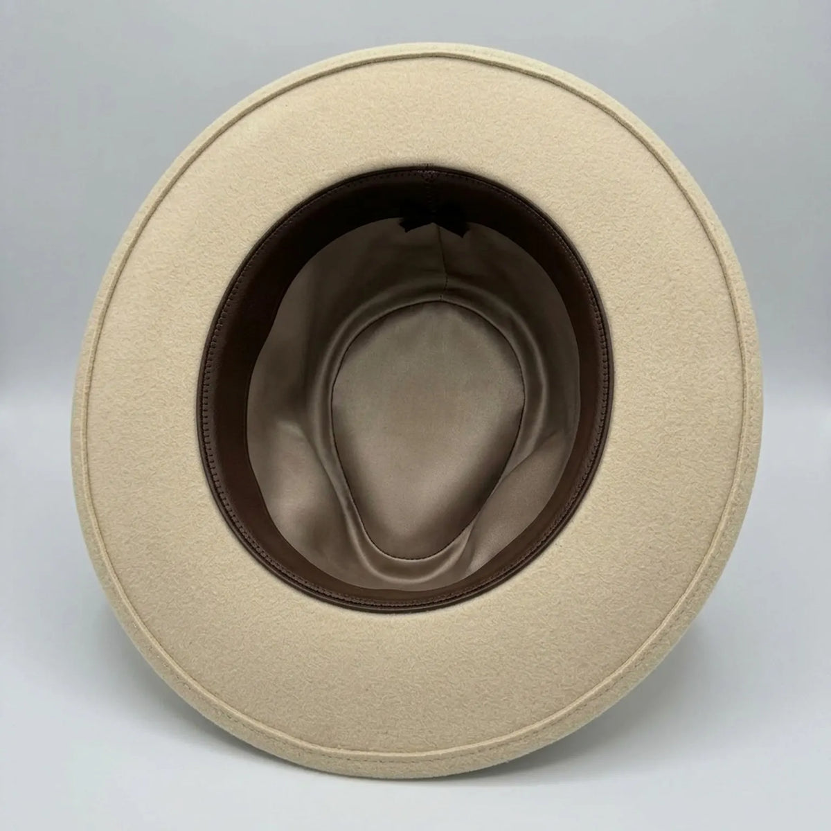 Cream Felt Fedora with Sunflower Embroidery and Bandana Band