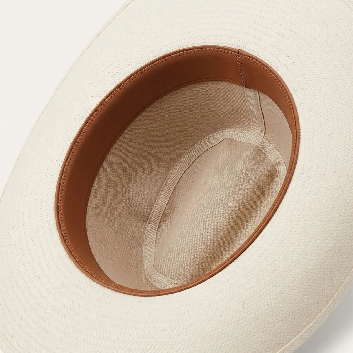 Cream Straw Cowboy Hat with Vented Diamond Crown Pattern