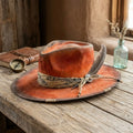 Rust Felt Western Hat with Paisley Band and Concho