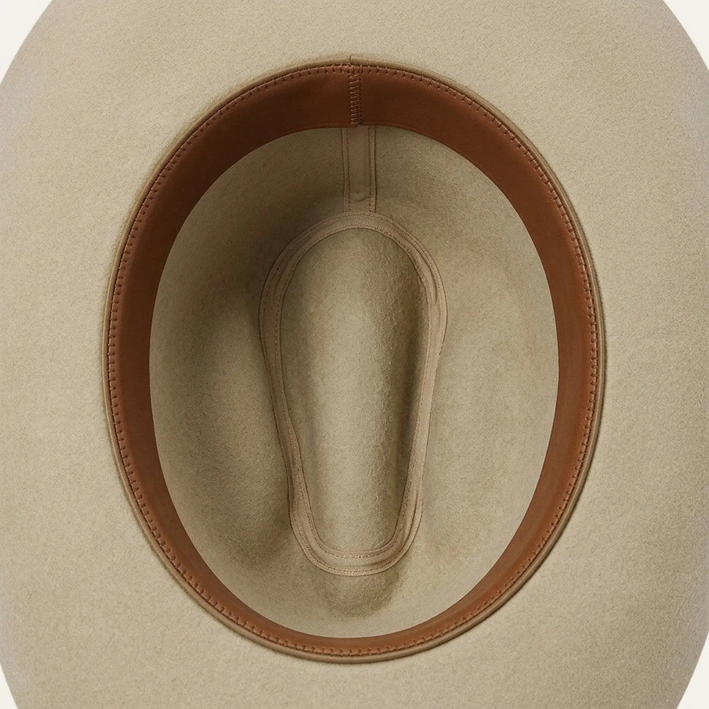 Cream Western Hat with Woven Geometric Band and Brim