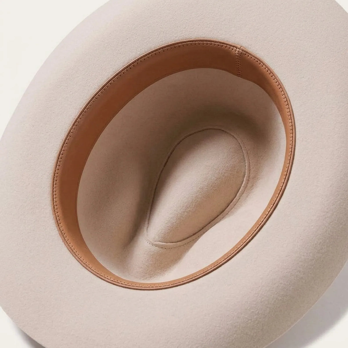 Off-White Wool Felt Cowboy Hat with Braided Cord Band
