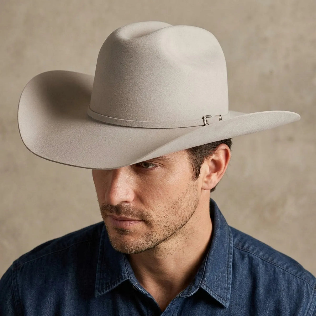 Silverbelly Wool Felt Western Hat with Matching Leather Band Trim